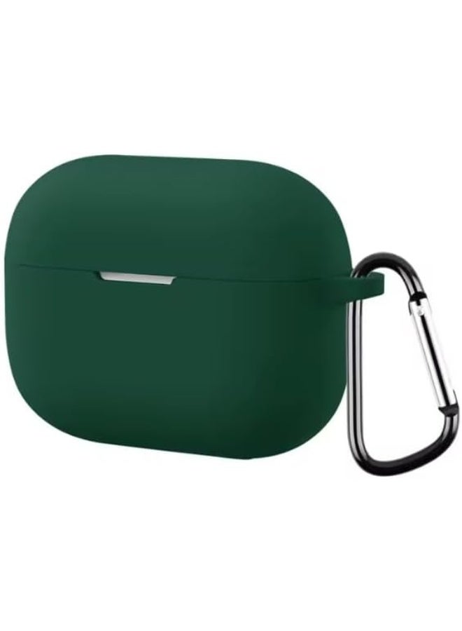 جراب سيليكون لسماعات هواوي فري بودز SE 4 ANC مع خطاف تعليق، غطاء واقٍ مقاوم للصدمات، لون موحد (أخضر)